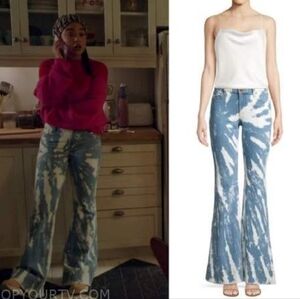 Alice + Olivia Jeans Low-Rise Tie-Dye Bell Bottom Jeans